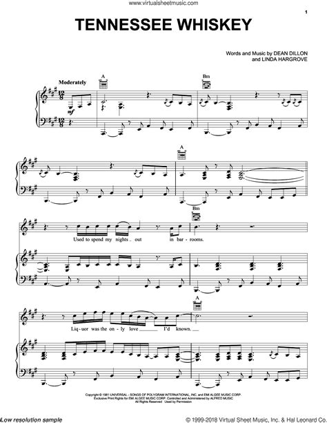 41+ Tennessee whiskey guitar sheet music info · Music Sheet Download