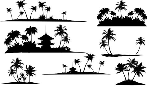 Tropical Islands Silhouette Free CDR Vectors Art for Free Download ...