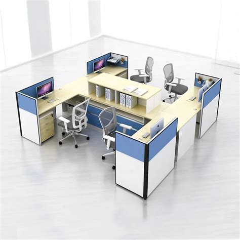 Modern Office Furniture Cubicle Partition Workstation For 4 Person ...