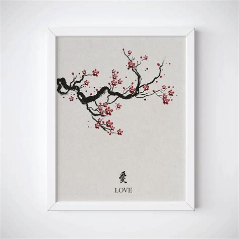 Cherry Blossom Art, Japanese Art Print, Cherry Blossom Print, Japanese Print, Spring Wall Art ...