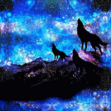 Wolf Pack Painting by Saundra Myles