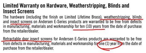 Andersen E-Series Window Warranty 2024 - Is Everything Ok?