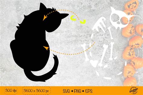 Black cat silhouette SVG| Scary cat Halloween SVG Bundle By Createya Design | TheHungryJPEG