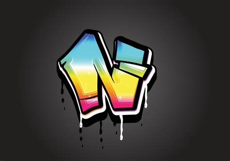 n letra 3d graffiti goteo alfabeto fuente vector 7166058 Vector en Vecteezy