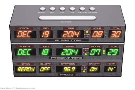 Back to the Future Alarm Clock – Dave's Geeky Ideas Bttf Delorean, Estilo Rock, Clock Art ...