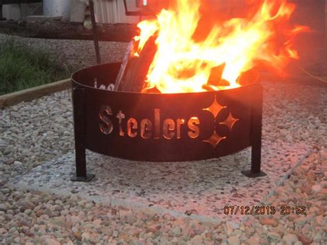 First campfire of 2013 in our Pittsburg Steelers fire pit. | Pittsburgh ...