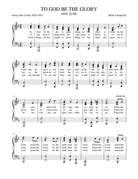 TO GOD BE THE GLORY Sheet music for Piano (Solo) | Musescore.com