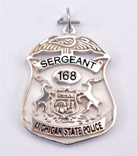 Michigan State Police Sergeant Badge in Sterling Silver - Austin ...