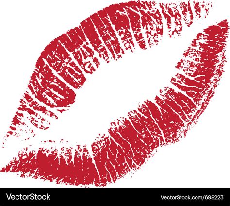 Red lips print silhouette Royalty Free Vector Image