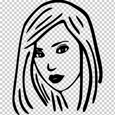 Girl Face Black And White Clipart