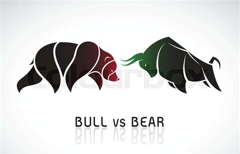 Vector of bull and bear symbols of stock market trends. Stock market ...