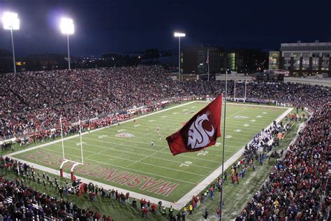 The Cougar Flag flies during the 2010 Apple Cup at Martin Stadium ...