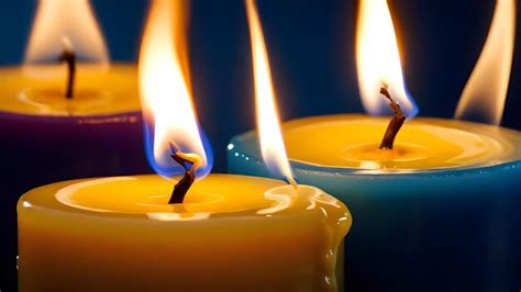 Premium AI Image | Detailed closeup of blue and yellow candle flame