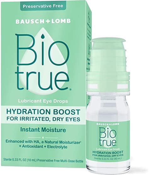 Biotrue Hydration Boost Eye Drops, Preservative Free, Soft Contact Lens Friendly for Irritated ...