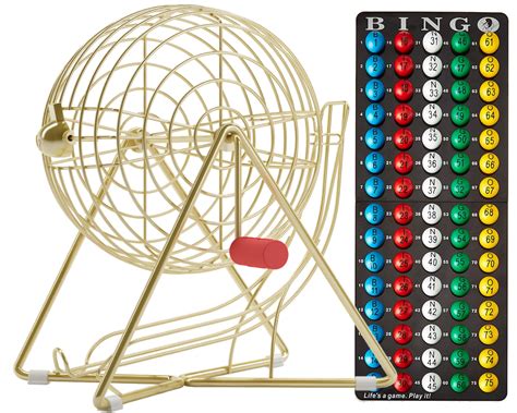 'Luxury Gold' Bingo Cage with Masterboard & 7-8 Easy Read Bingo Balls ...