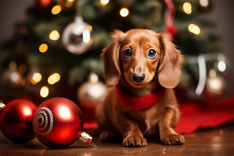 Dachshund Puppy Christmas Free Stock Photo - Public Domain Pictures