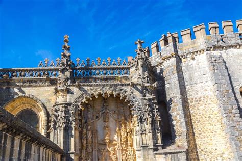 Medieval Templar Castle in Tomar Stock Image - Image of castle, carving ...