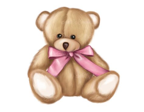 Teddy Bear Clipart Fluffy Bear PNG Baby Bear PNG Baby - Etsy