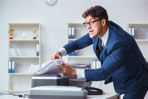 The Businessman Making Copies in Copying Machine Stock Image - Image of hardworking ...