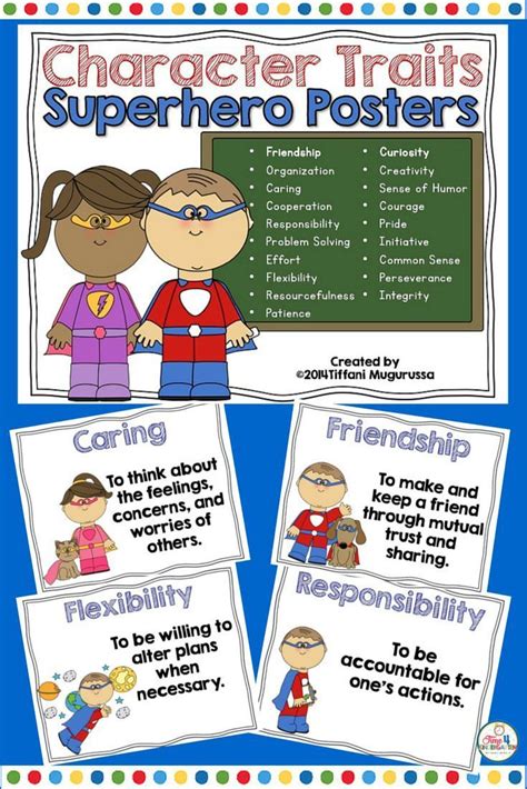 Character Traits Superhero Posters | Character trait, Superhero classroom, Character traits poster