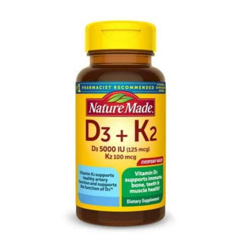 Vitamin D3 K2 Softgels; Dietary Supplement, 35 Softgels - Dillons Food Stores