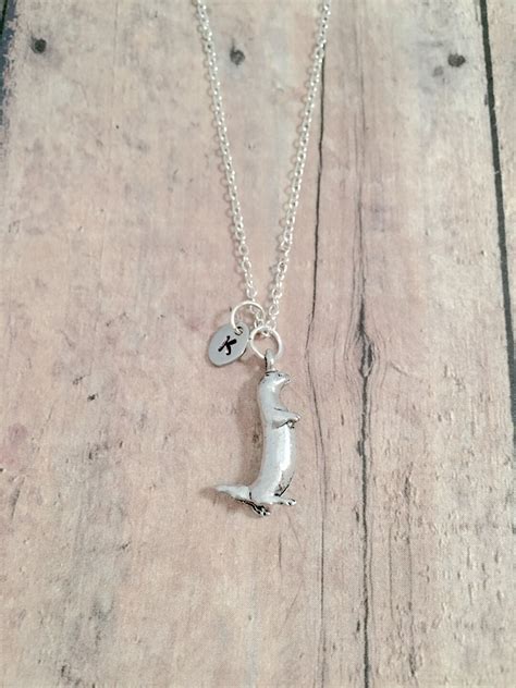 Otter Initial Necklace Otter Jewelry, River Jewelry, Cute Animal ...