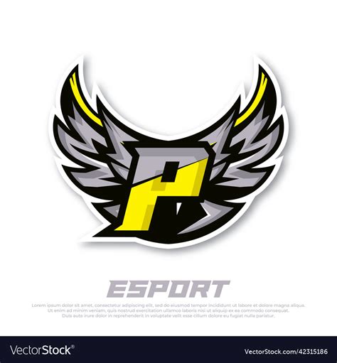 Eagle wing esport logo letter p design template Vector Image