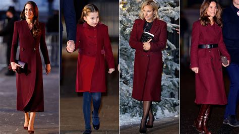 Why royal ladies wore burgundy at Kate Middleton's Christmas carol ...