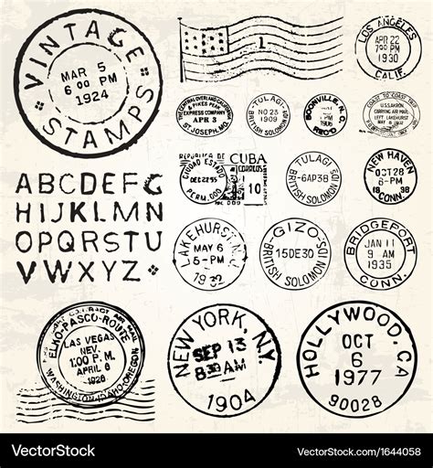 Vintage stamp set Royalty Free Vector Image - VectorStock