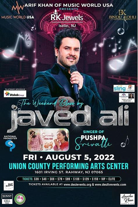 Javed Ali Live Concert New Jersey 2022, UNION COUNTY PERFORMING ART ...