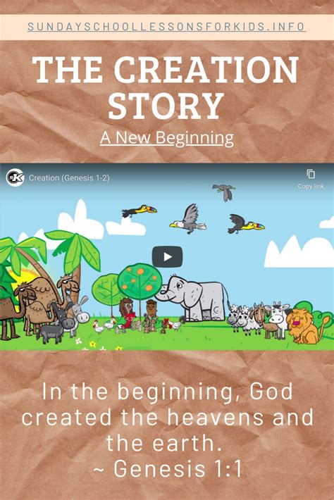 Sunday School Lessons for Kids: The Creation Story - A New Beginning