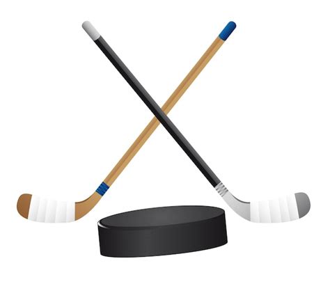 Premium Vector | Hockey stick and hockey puck isolated vector illutration