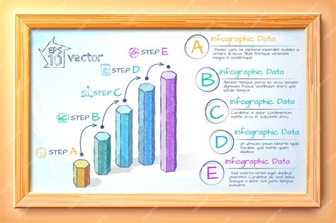 Premium Vector | Business charts infographics with sketch colorful graphs five options text and ...