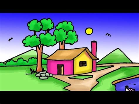 Easy Scenery Drawing For Kids at PaintingValley.com | Explore collection of Easy Scenery Drawing ...