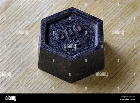 Close up of an antique 500 gram weight. Measurement concept Stock Photo: 77052217 - Alamy