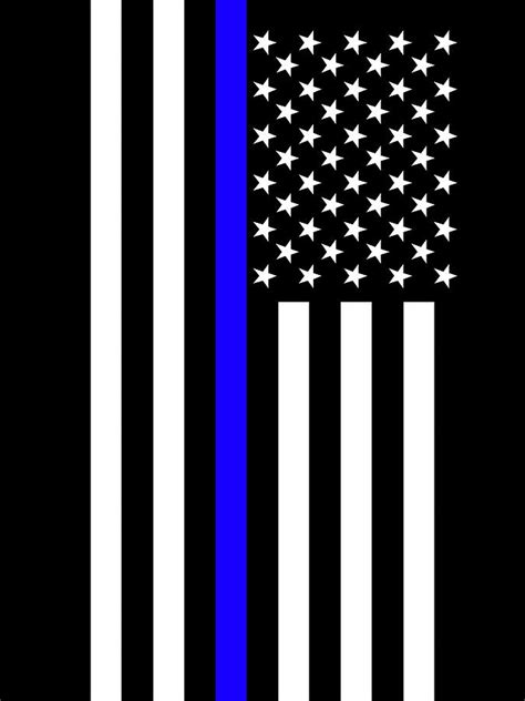 The Symbolic Thin Blue Line US Flag Law Enforcement Police Digital Art ...