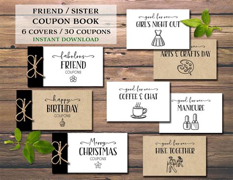 Friend Coupons. Coupon Book. Instant Download DIY Printable. | Etsy