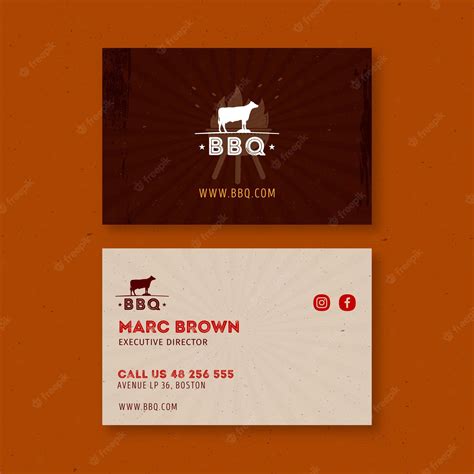 Premium Vector | Bbq business card template