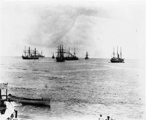 File:German, British, American warships in Apia harbour, Samoa 1899.jpg ...