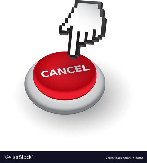 Red Cancel push button sign emblem Hand with touching a button or pointing finger. Download a ...