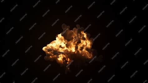 Premium Photo | Ultra realistic explosion with thick black smoke on an isolated black background