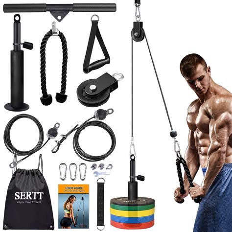 Buy SERTT Home Gym Pulley System, Tricep Workout Pulley System for LAT Pulldown, Biceps Curl ...