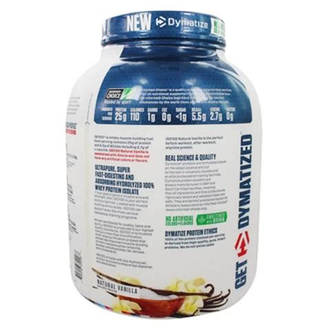 Buy Dymatize ISO 100 Protein Powder (100% Whey Protein Isolate, 5 lb, Natural Vanilla) Online at ...