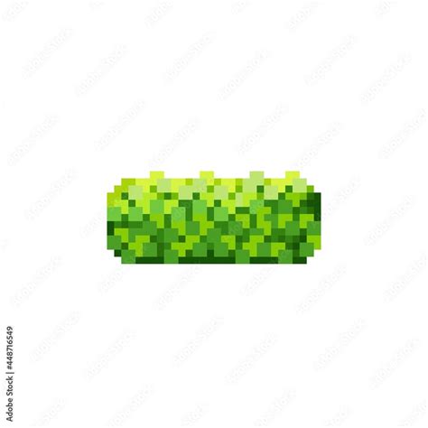 Green bush pixel art. Decorative bush pixel art. Vector illustration. Stock Vector | Adobe Stock