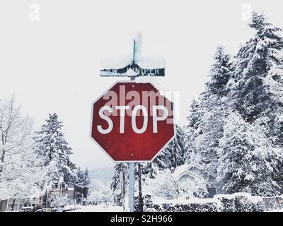 Snow covered stop sign Stock Photo: 24613410 - Alamy