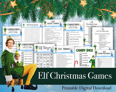 Elf Christmas Games Printable Elf Movie Christmas Party Games, Elf ...