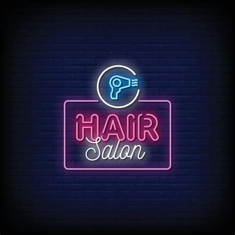 Hair Salon Neon Signs Style Text Vector 2185709 Vector Art at Vecteezy
