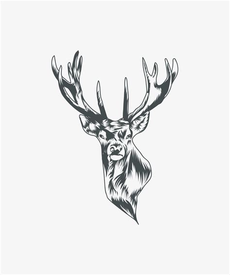 Deer head vector black 18976352 Vector Art at Vecteezy