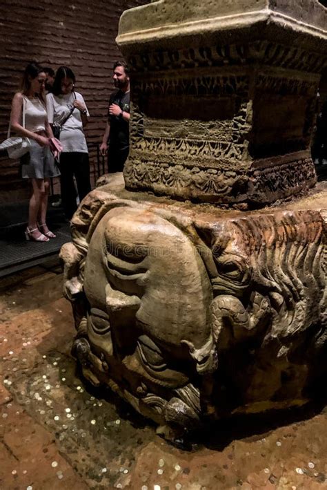 Basilica Cistern and Ancient Medusa Head in Istanbul, Turkey. Editorial ...