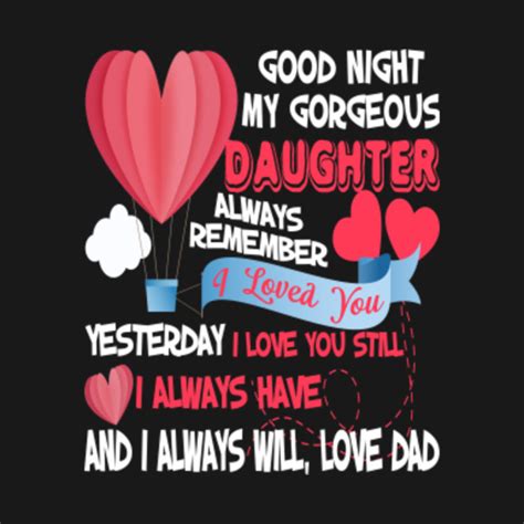 Good Night My Gorgeous Daughter - Daughter - T-Shirt | TeePublic